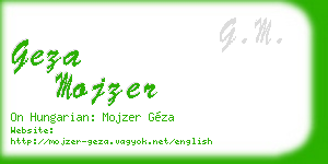 geza mojzer business card