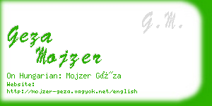 geza mojzer business card